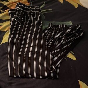 Robert Louis Black and White Striped Women's Joggers